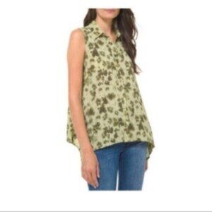 NWT Michael Kors Green Floral Sleeveless Blouse Medium